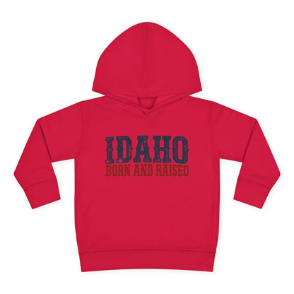 Idaho Born and Raised Rugged Western Unisex Toddler Pullover Fleece Hoodie