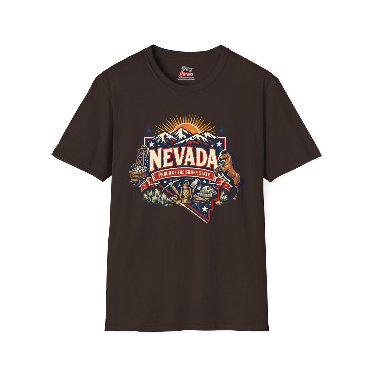 Nevada State Pride Unisex Softstyle T Shirt State Pride Graphic Tee Collections FS03