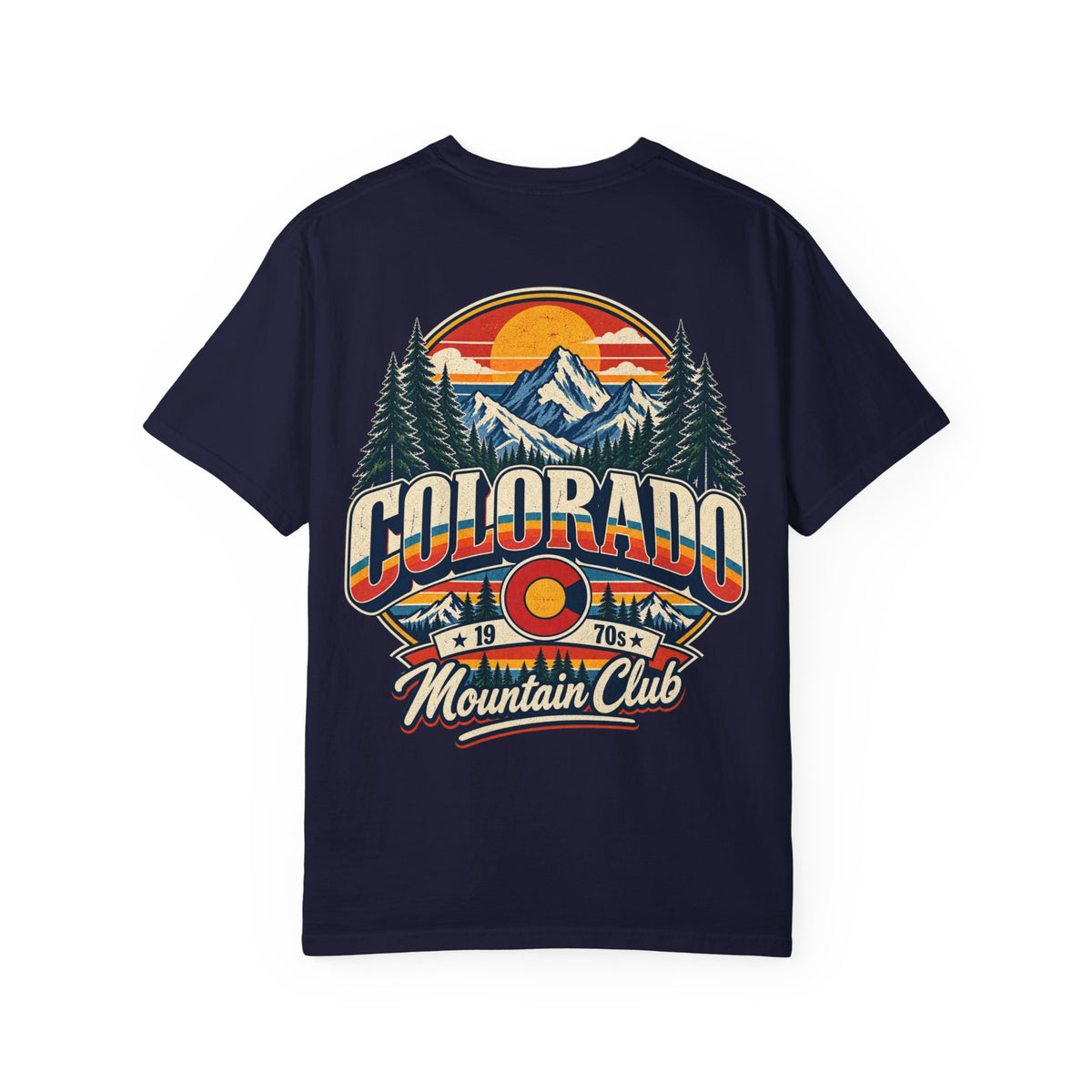 Colorado 1970s Mountain Club  Unisex Comfort Color 1717 Streetwear Graphic Tee