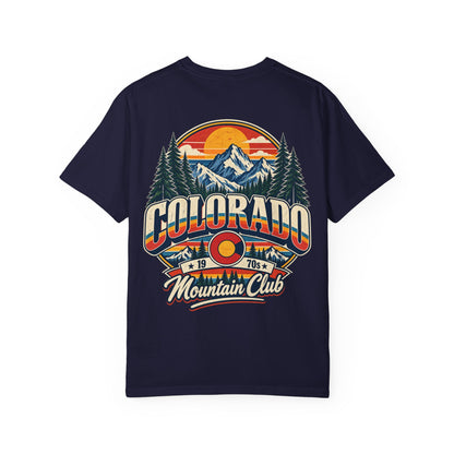 Colorado 1970s Mountain Club  Unisex Comfort Color 1717 Streetwear Graphic Tee