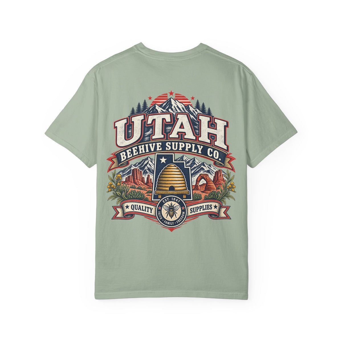 Utah Beehive Supply Co Unisex Comfort Color 1717 Streetwear Graphic Tee