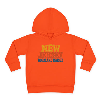 New Jersey Born and Raised Retro 1970s Unisex Toddler Pullover Fleece Hoodie