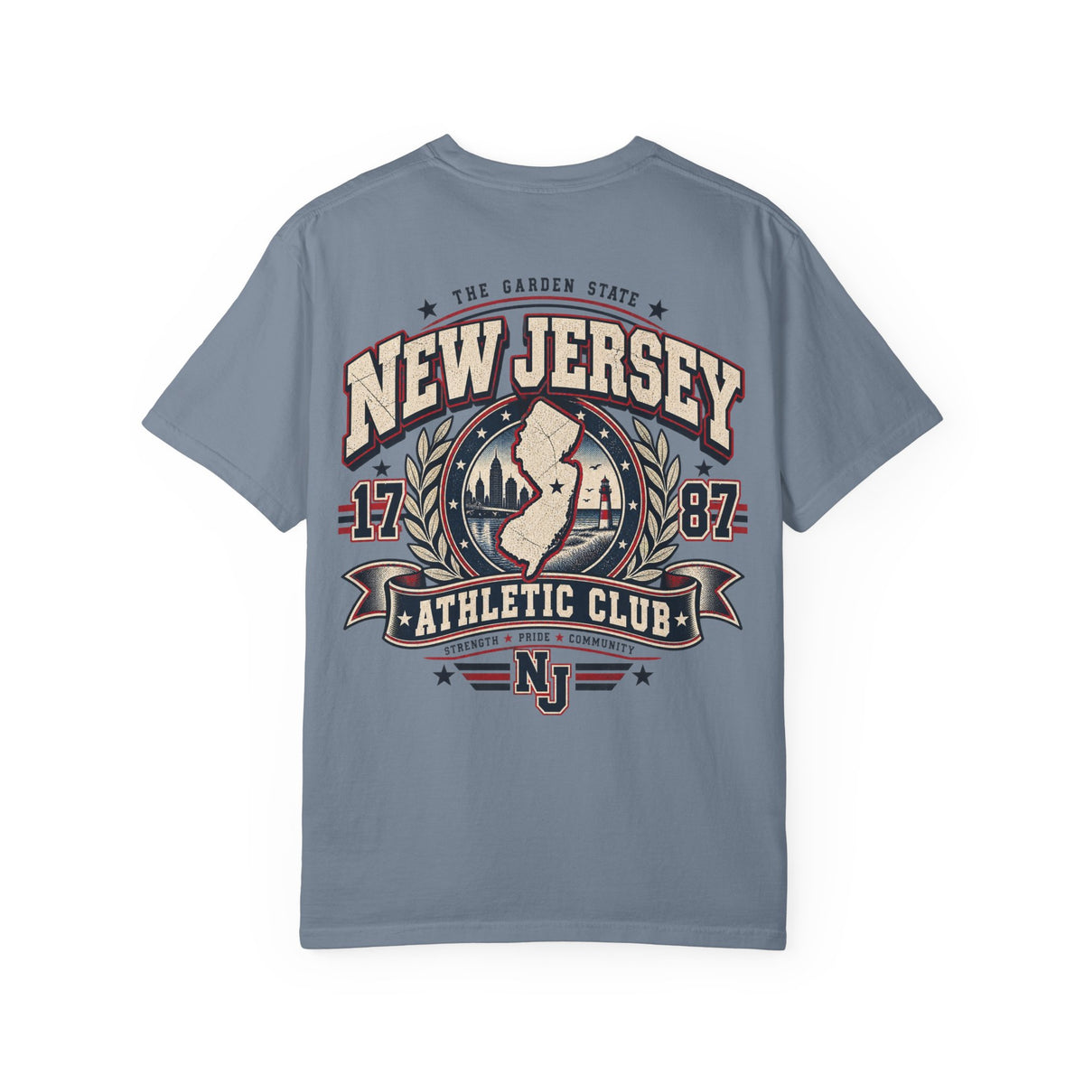 New Jersey Athletic Club Unisex Comfort Color 1717 Streetwear Graphic Tee