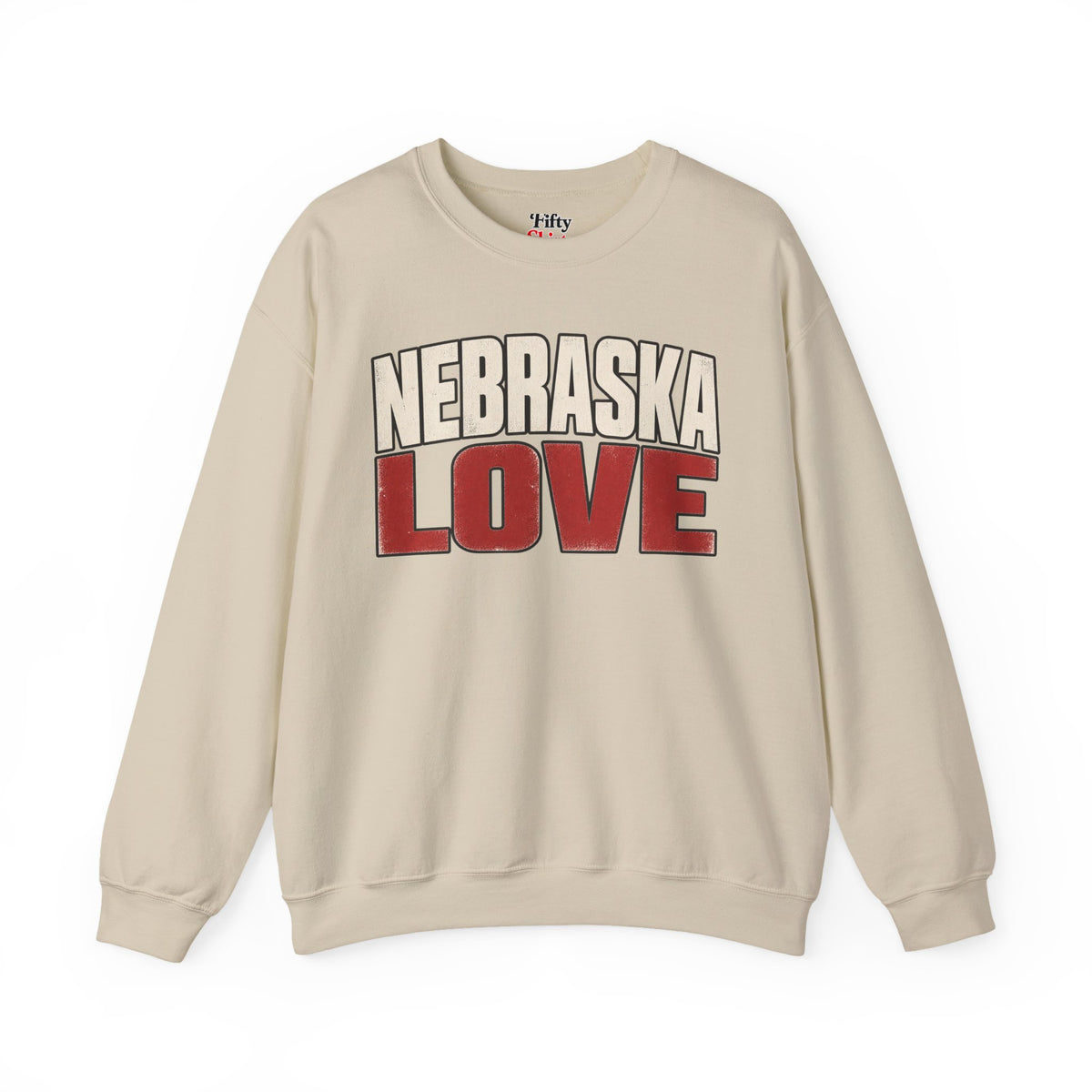Nebraska Love Unisex Crewneck Sweatshirt State Name Graphic