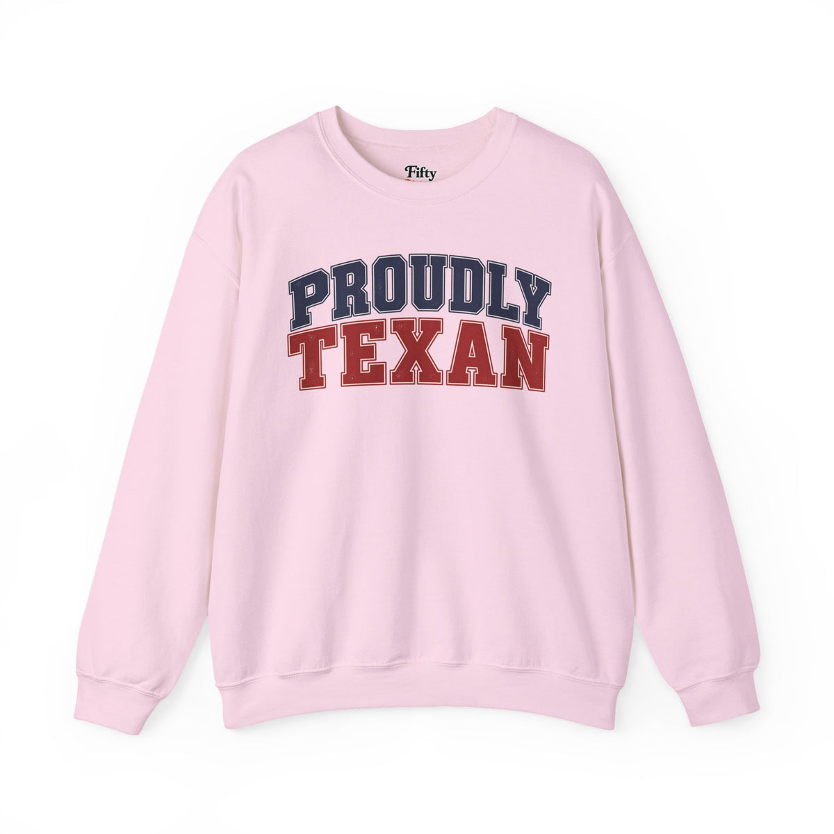 Proudly Texan Texas Unisex Crewneck Sweatshirt State Name Graphic