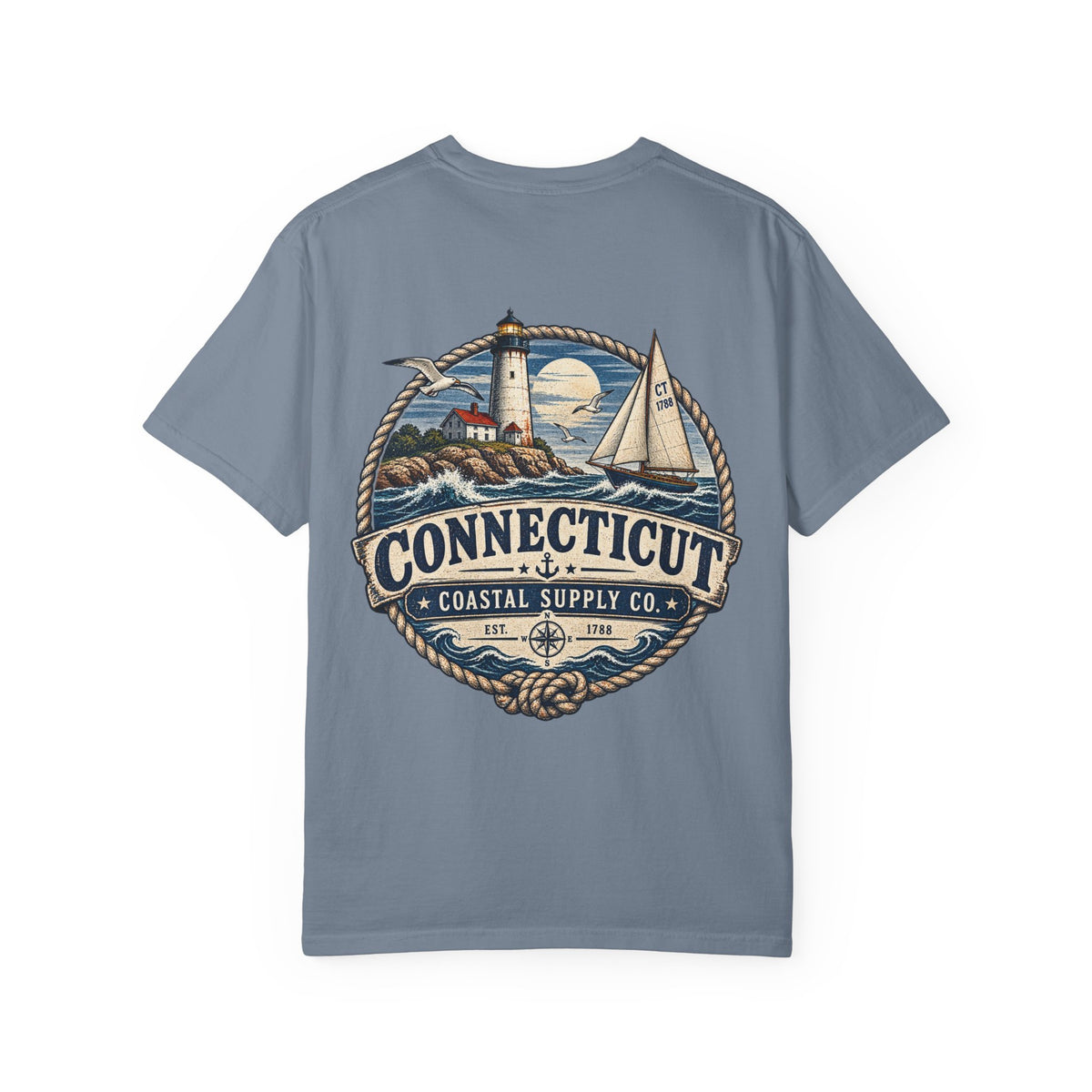 Connecticut Coastal Supply Co  Unisex Comfort Color 1717 Streetwear Graphic Tee