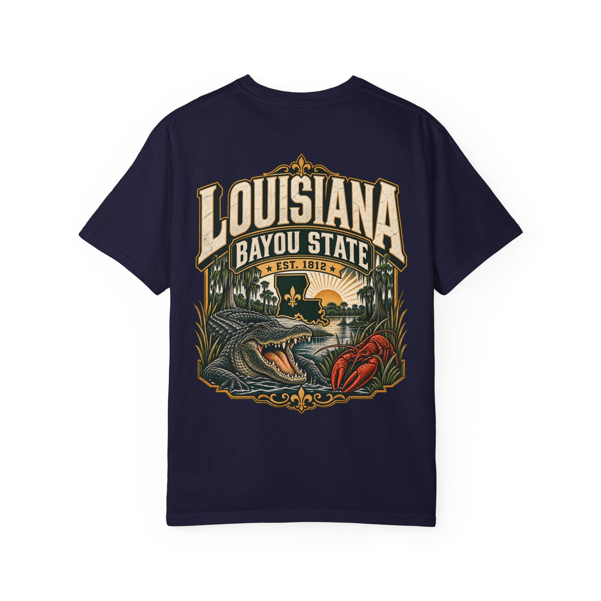 Louisiana Bayou Legacy Unisex Comfort Color 1717 Streetwear Graphic Tee
