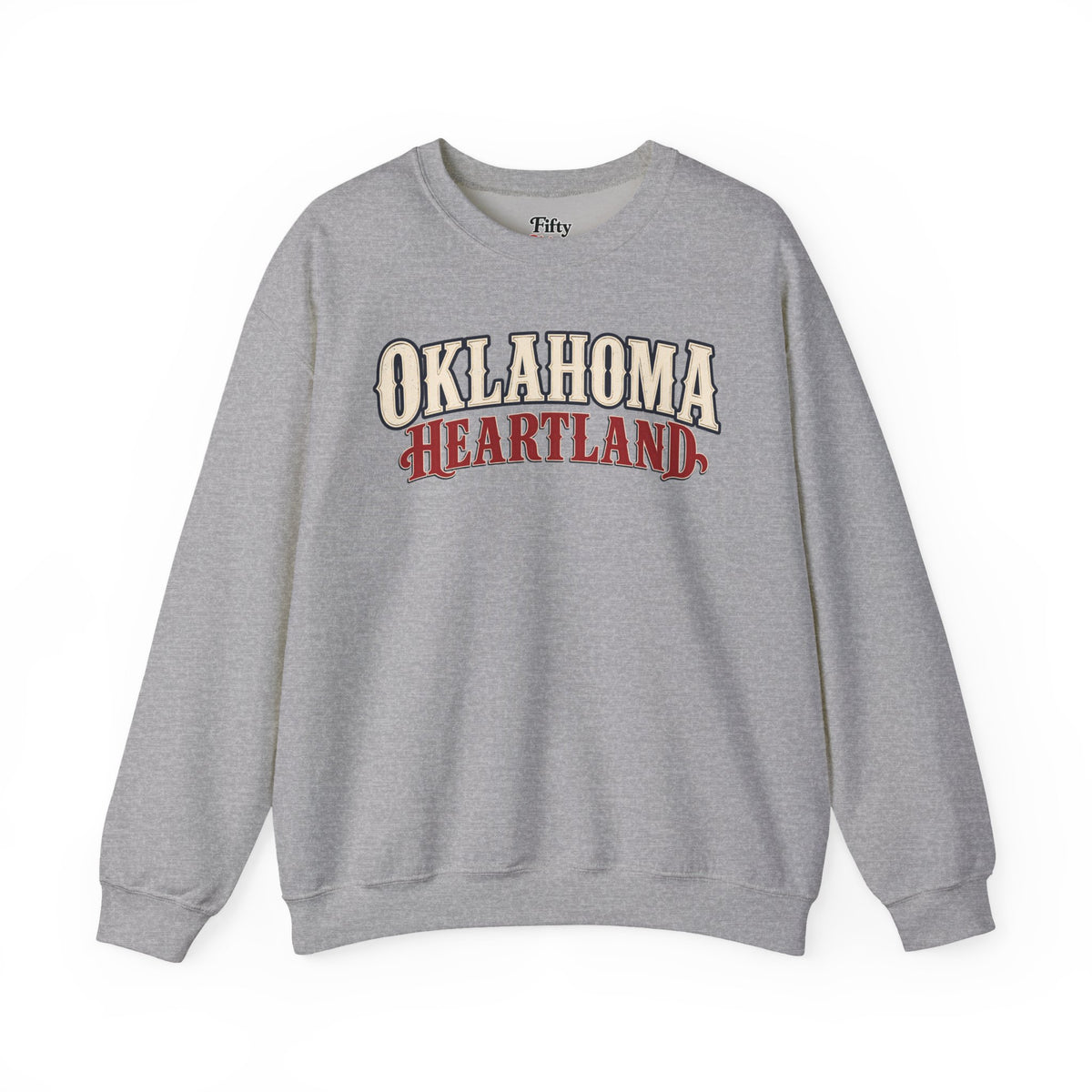 Oklahoma Heartland Unisex Crewneck Sweatshirt State Name Graphic