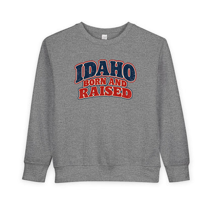 Idaho Born and Raised Retro 1970s Unisex Toddler Sweatshirt