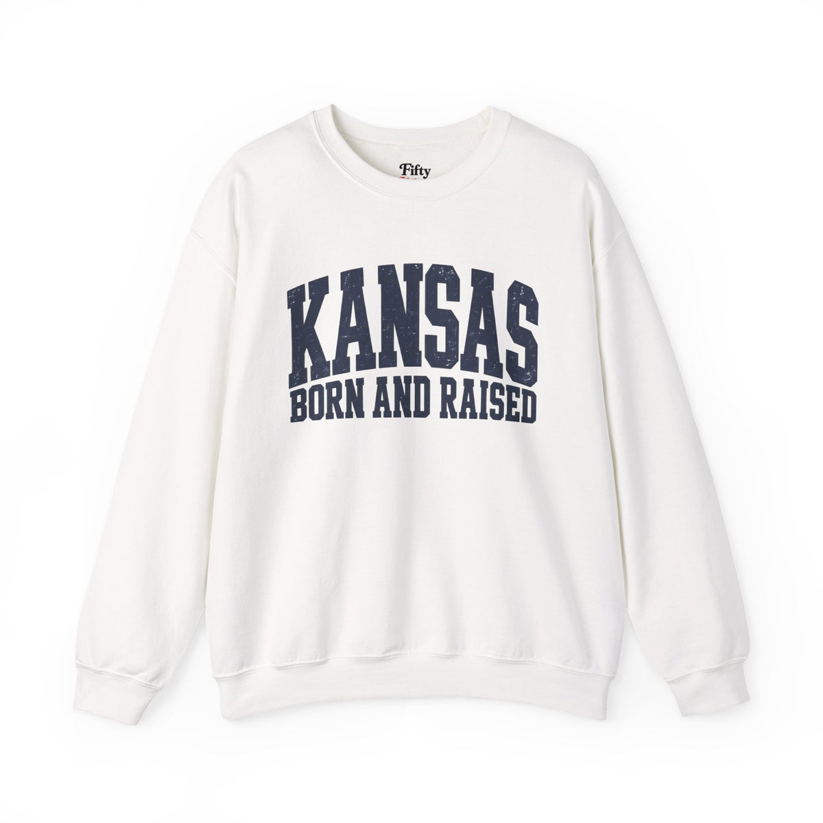 Kansas Born and Raised Bold Athletic Unisex Sweatshirt Graphic