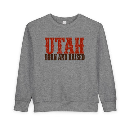 Utah Born and Raised Western Heritage Unisex Toddler Sweatshirt