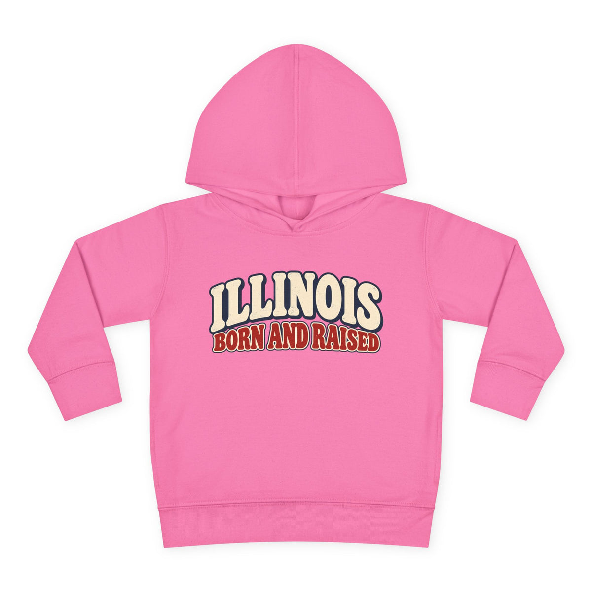 Illinois Born and Raised Retro 1970s Unisex Toddler Pullover Fleece Hoodie