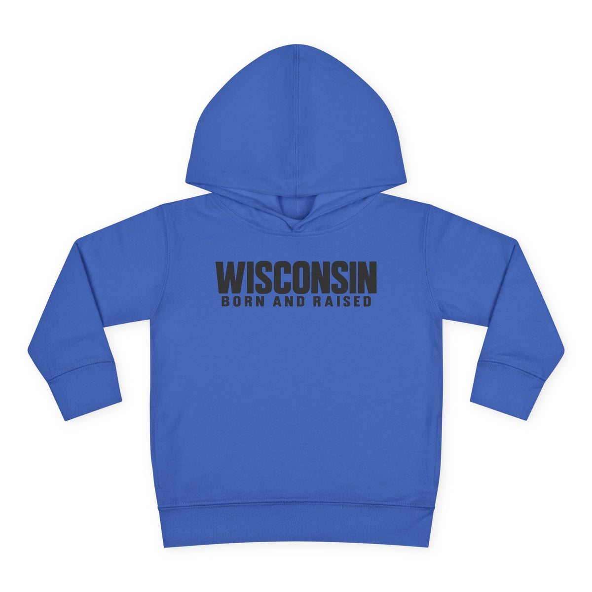 Wisconsin Born and Raised Minimal Modern Unisex Toddler Pullover Fleece Hoodie