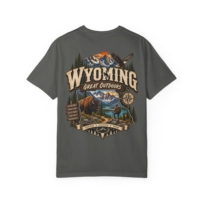 Wyoming Great Outdoors Unisex Comfort Color 1717 Streetwear Graphic Tee