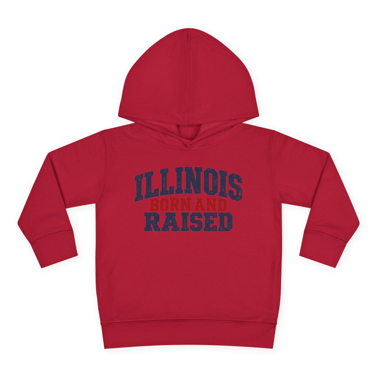 Illinois Born and Raised Rustic Midwest Americana Unisex Toddler Pullover Fleece Hoodie