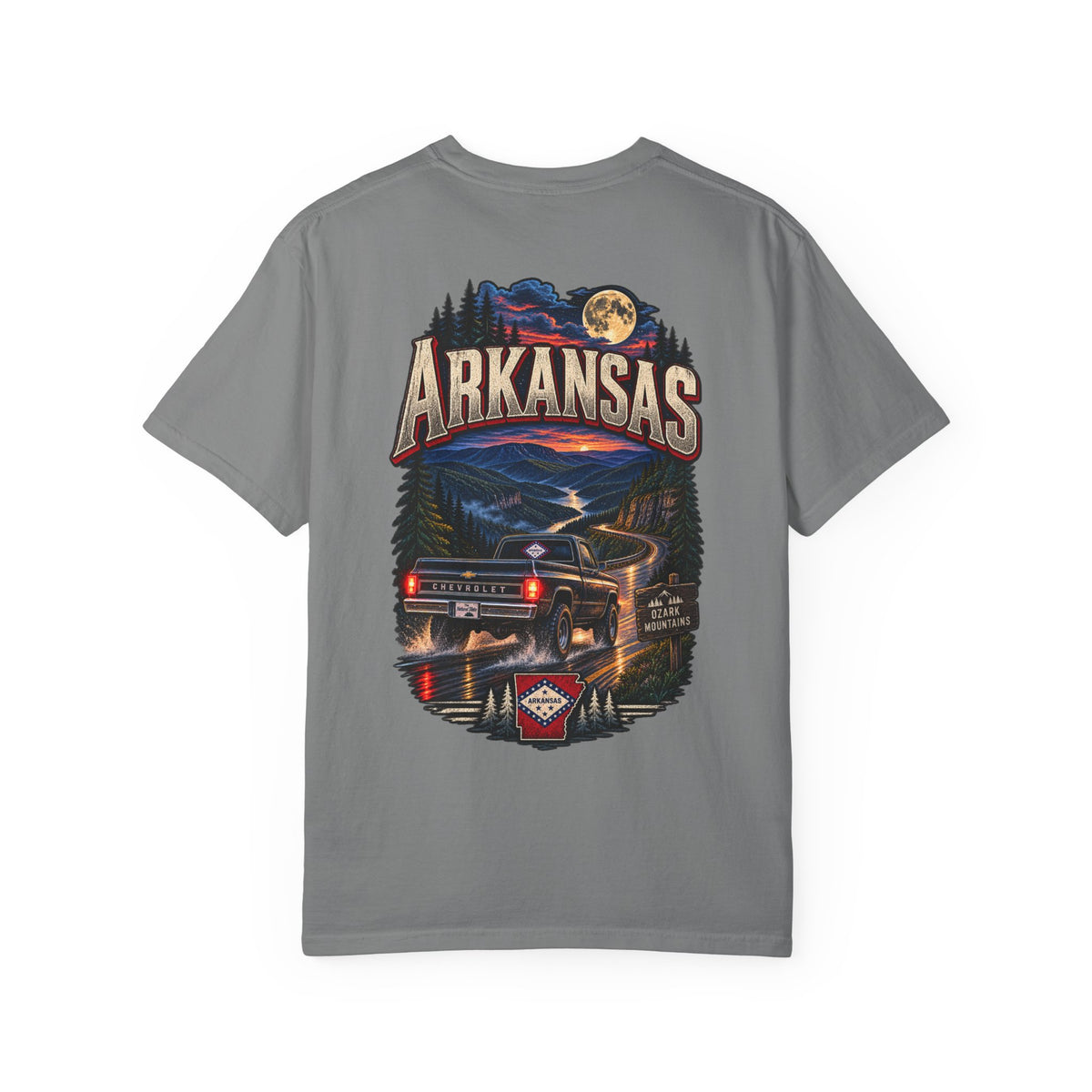 Arkansas Night Drive Unisex Comfort Color 1717 Streetwear Graphic Tee