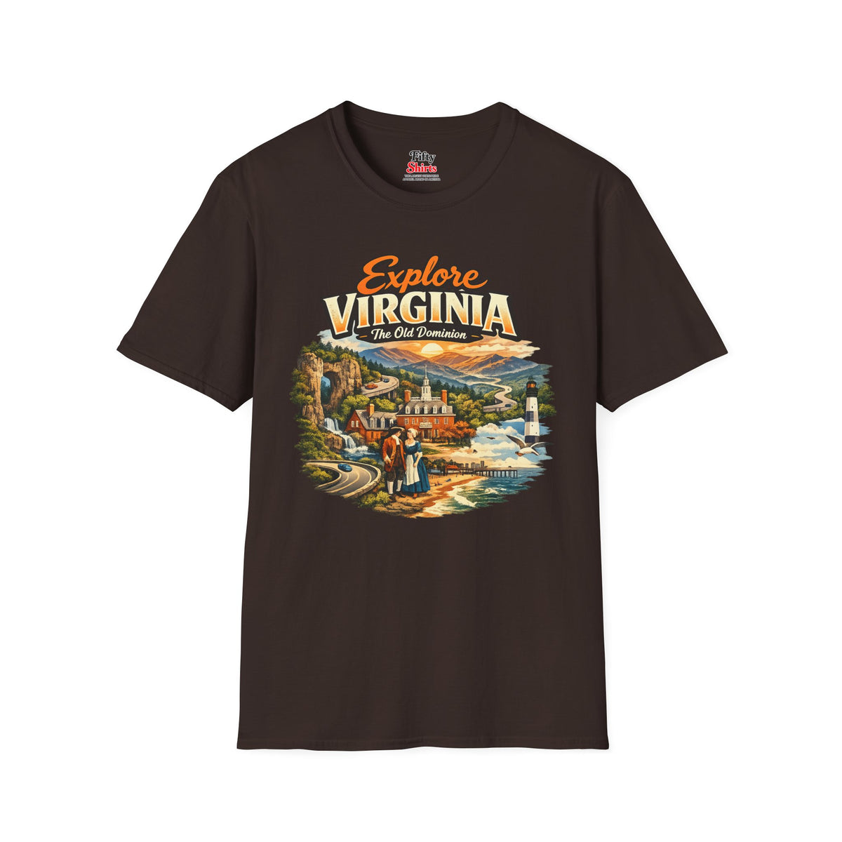 Explore Virginia Unisex Softstyle T Shirt State Pride Graphic Tee Collections FS03