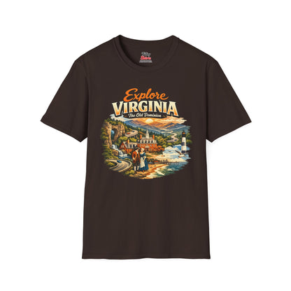 Explore Virginia Unisex Softstyle T Shirt State Pride Graphic Tee Collections FS03