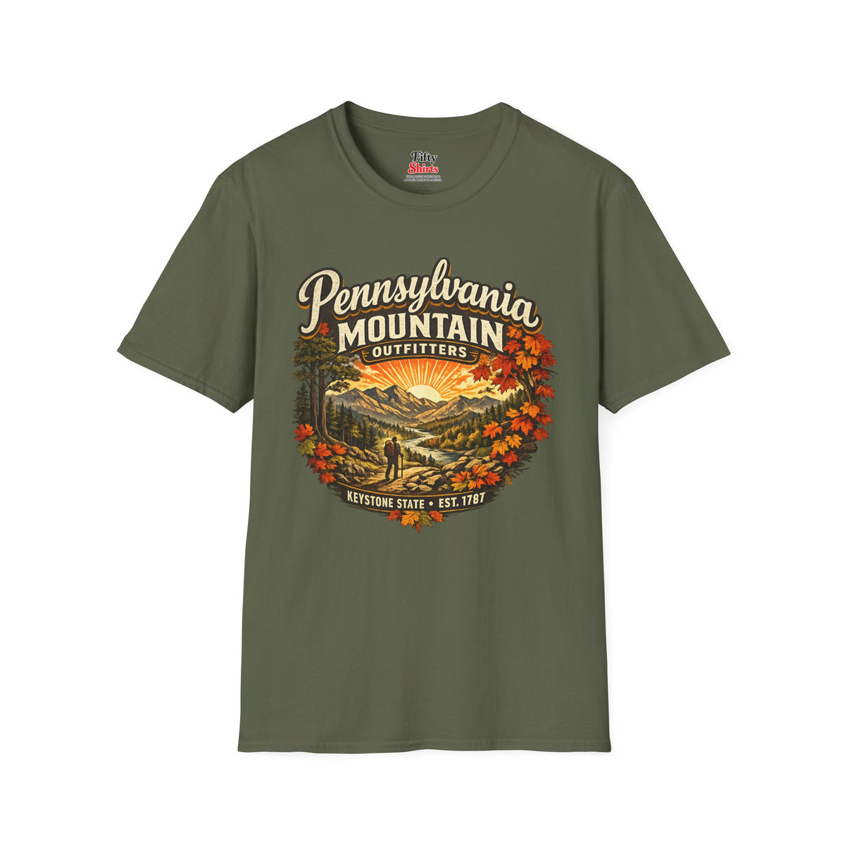 Pennsylvania Mountain Outfitters Unisex Softstyle T Shirt State Pride Graphic Tee Collections FS03