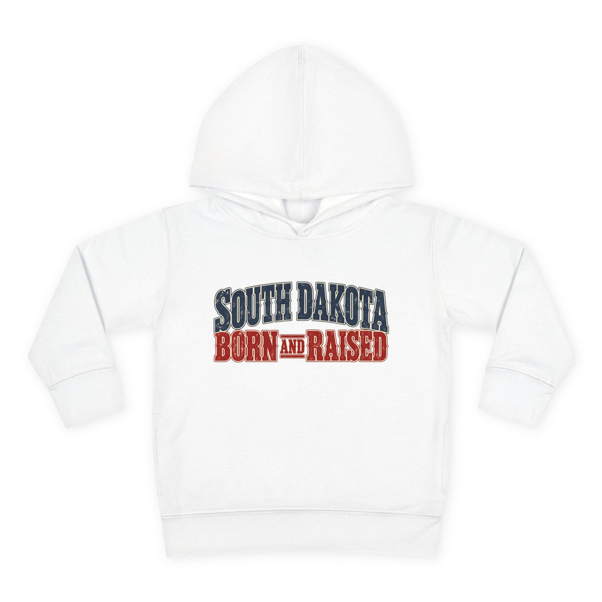 South Dakota Born and Raised Old-School Souvenir Unisex Toddler Pullover Fleece Hoodie