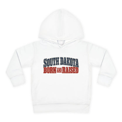 South Dakota Born and Raised Old-School Souvenir Unisex Toddler Pullover Fleece Hoodie