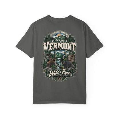 Vermont Wild & Free Unisex Comfort Color 1717 Streetwear Graphic Tee