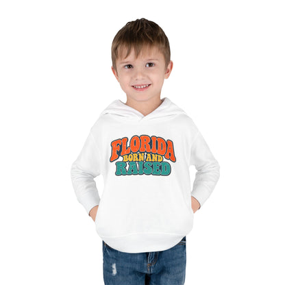 Florida Born and Raised Retro Sunshine State Unisex Toddler Pullover Fleece Hoodie