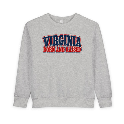 Virginia Born and Raised Retro 1970s Unisex Toddler Sweatshirt