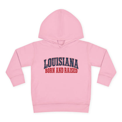 Louisiana Born and Raised Gulf South Heritage Unisex Toddler Pullover Fleece Hoodie