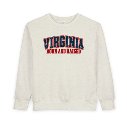 Virginia Born and Raised Vintage Workwear Unisex Toddler Sweatshirt
