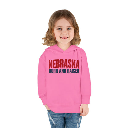 Nebraska Born and Raised Minimal Heritage Unisex Toddler Pullover Fleece Hoodie
