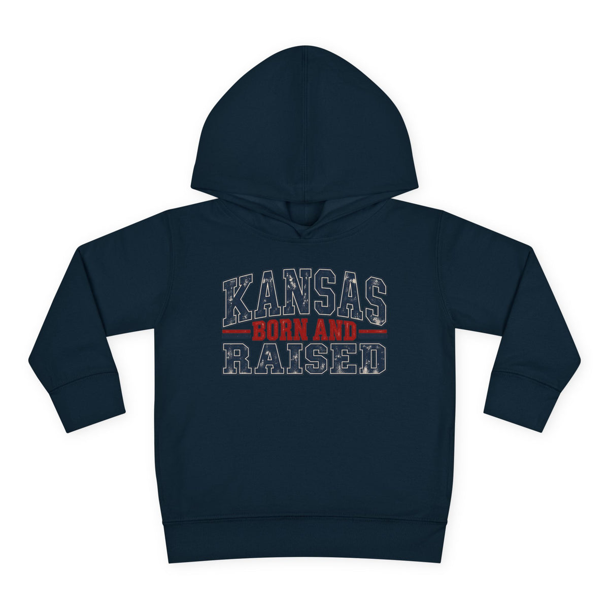 Kansas Born and Raised Vintage Americana Unisex Toddler Pullover Fleece Hoodie