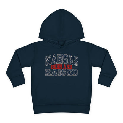 Kansas Born and Raised Vintage Americana Unisex Toddler Pullover Fleece Hoodie