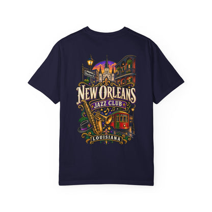 Louisiana New Orleans Jazz Club Unisex Comfort Color 1717 Streetwear Graphic Tee