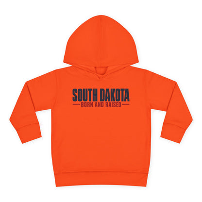 South Dakota Born and Raised Minimal Modern Heritage Unisex Toddler Pullover Fleece Hoodie