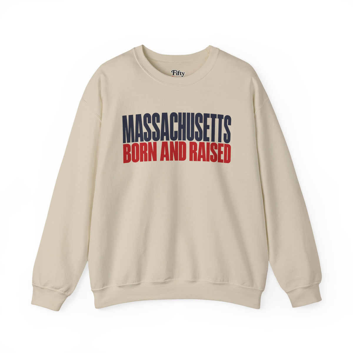 Massachusetts Born and Raised Modern Streetwear Unisex Sweatshirt Graphic