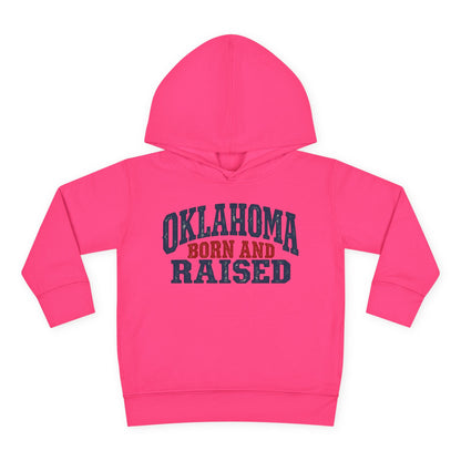 Oklahoma Born and Raised Rustic Americana Unisex Toddler Pullover Fleece Hoodie