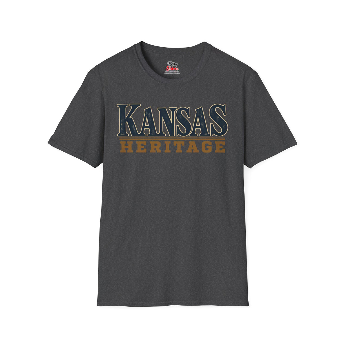 Kansas Heritage Unisex Softstyle T Shirt State Name Graphic Tee