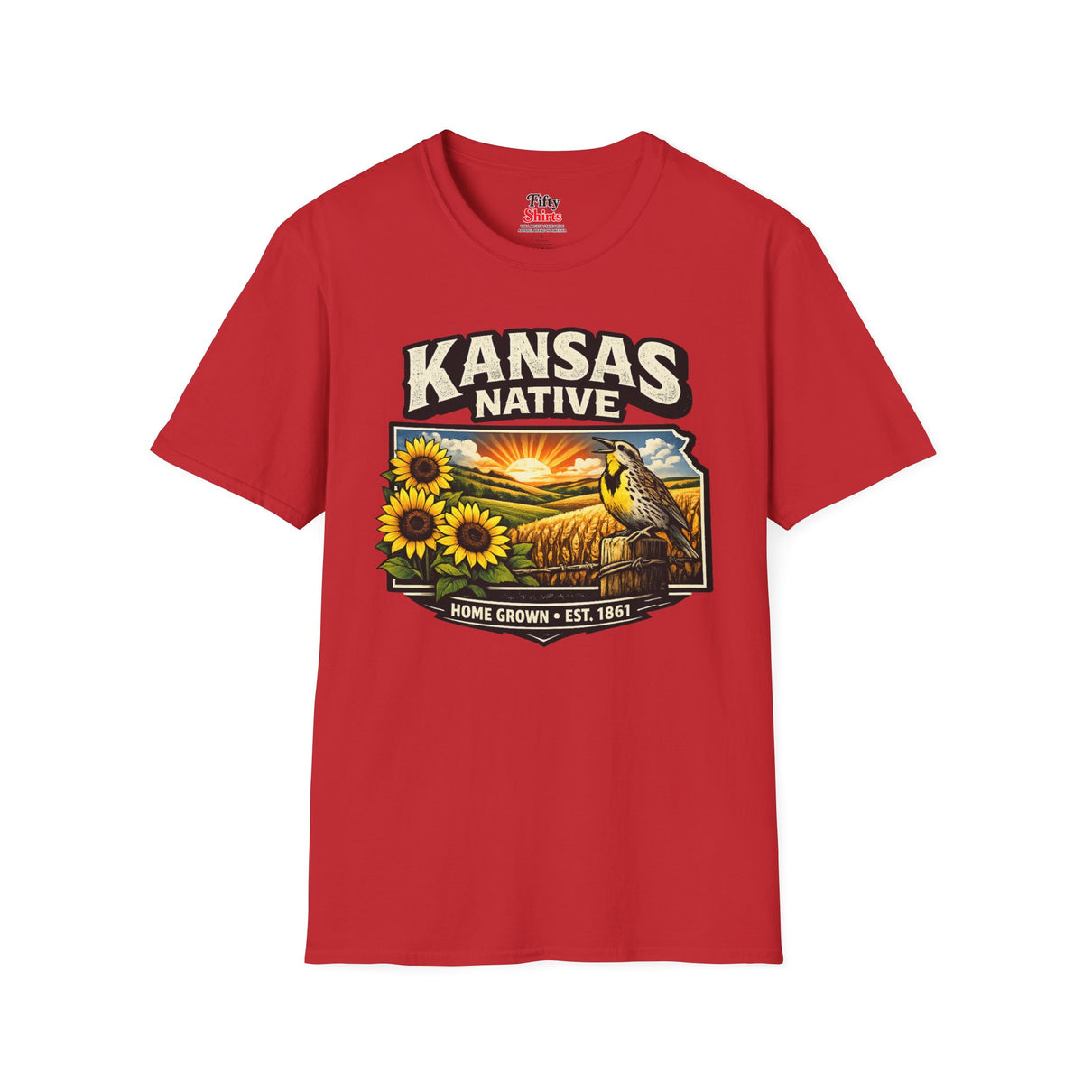 Kansas Native Unisex Softstyle T Shirt State Pride Graphic Tee Collections FS03