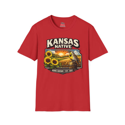 Kansas Native Unisex Softstyle T Shirt State Pride Graphic Tee Collections FS03