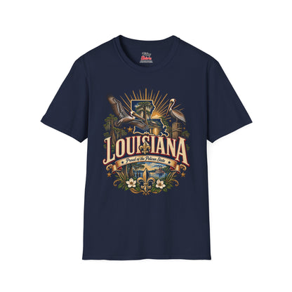 Louisiana State Pride Unisex Softstyle T Shirt State Pride Graphic Tee Collections FS03