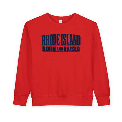 Rhode Island Born and Raised Minimal New England Heritage Unisex Toddler Sweatshirt