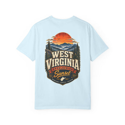West Virginia Appalachian Sunset Unisex Comfort Color 1717 Streetwear Graphic Tee