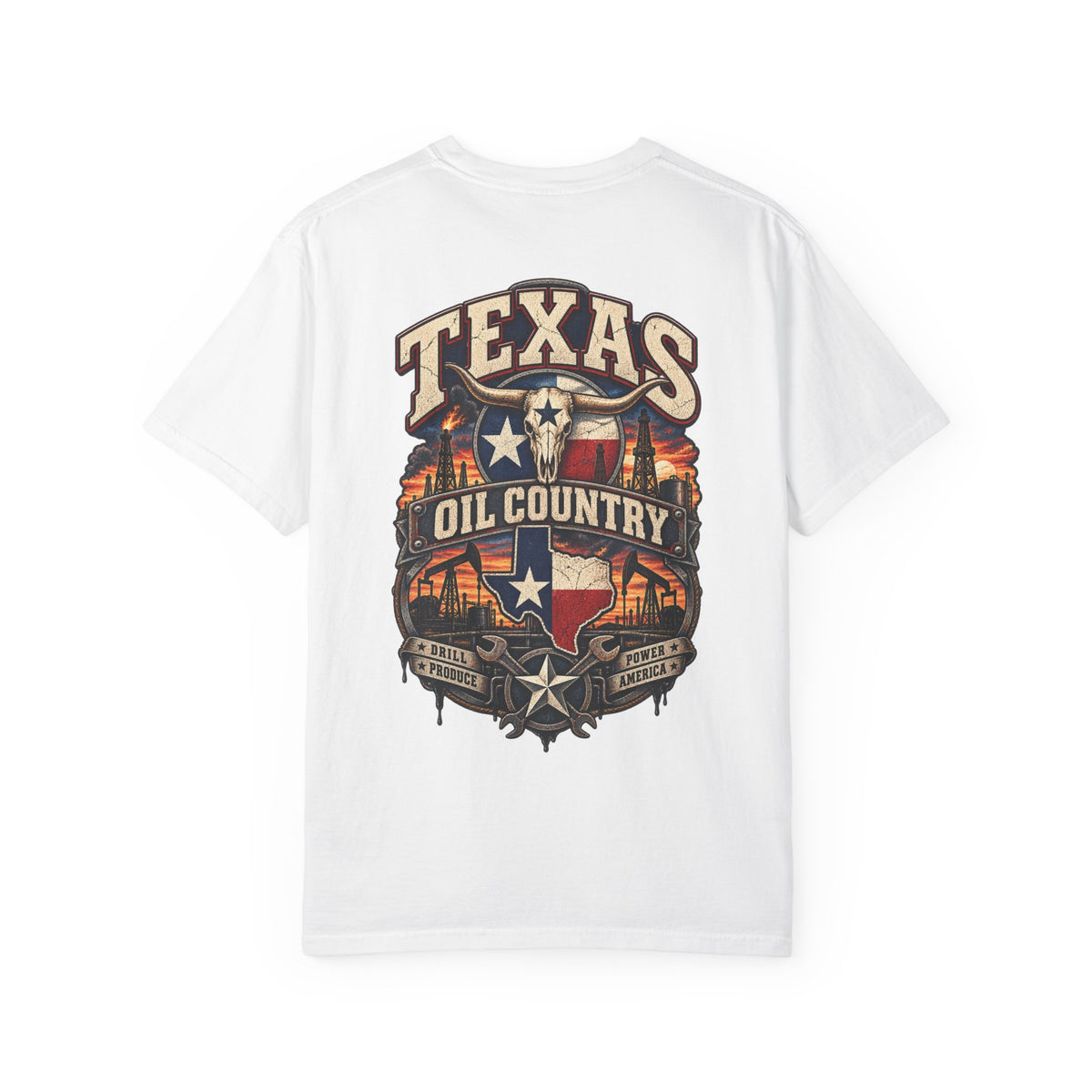 Texas Oil Country Unisex Comfort Color 1717 Streetwear Graphic Tee