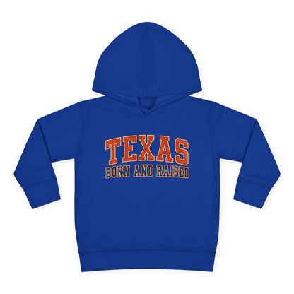 Texas Born and Raised Collegiate Unisex Toddler Pullover Fleece Hoodie