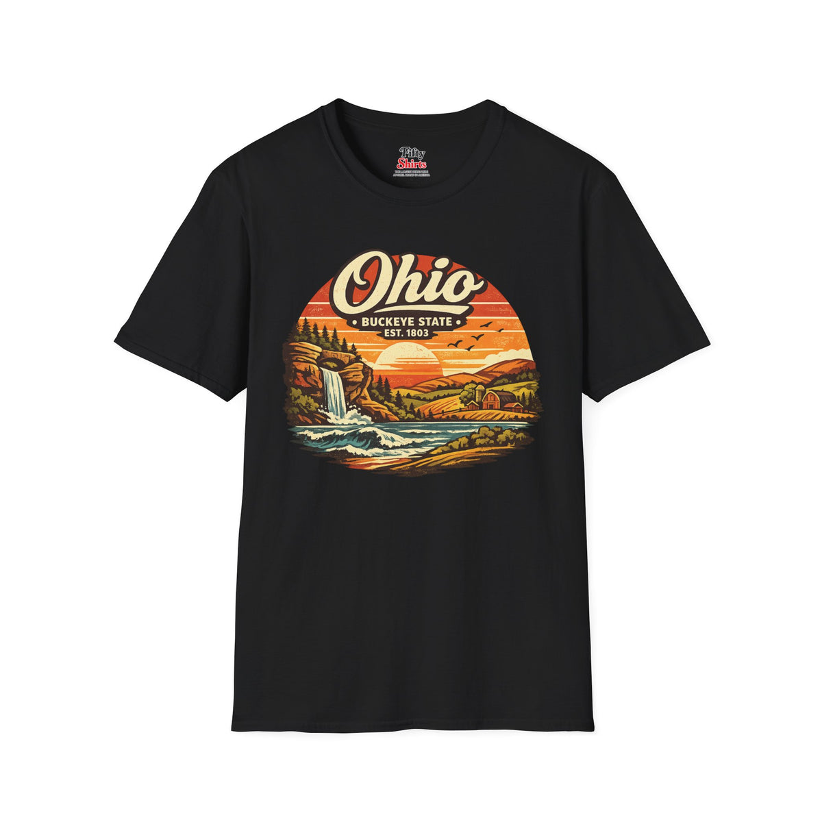 Ohio Sunset Landscape Unisex Softstyle T Shirt State Pride Graphic Tee Collections FS03
