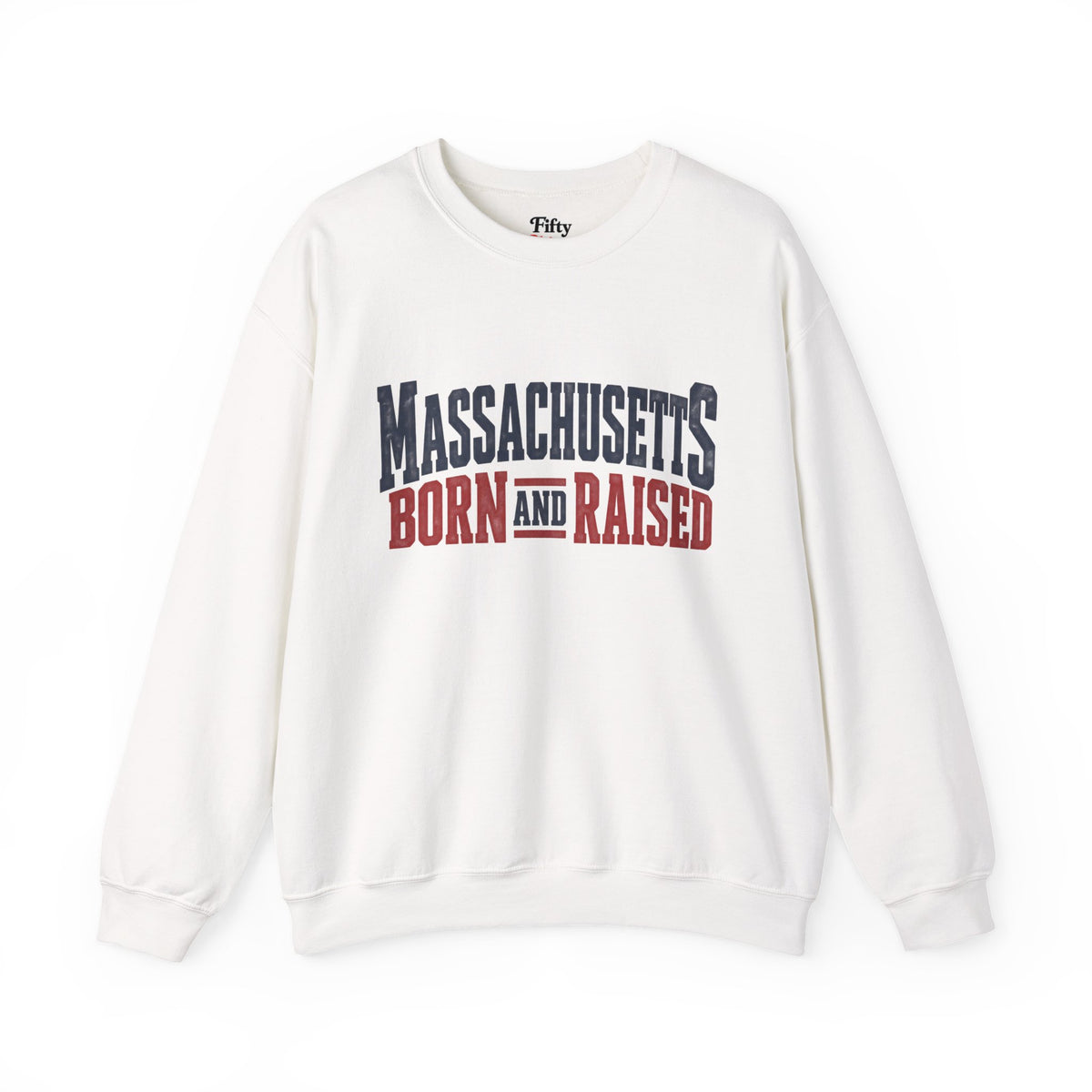 Massachusetts Born and Raised Bold Americana Unisex Sweatshirt Graphic
