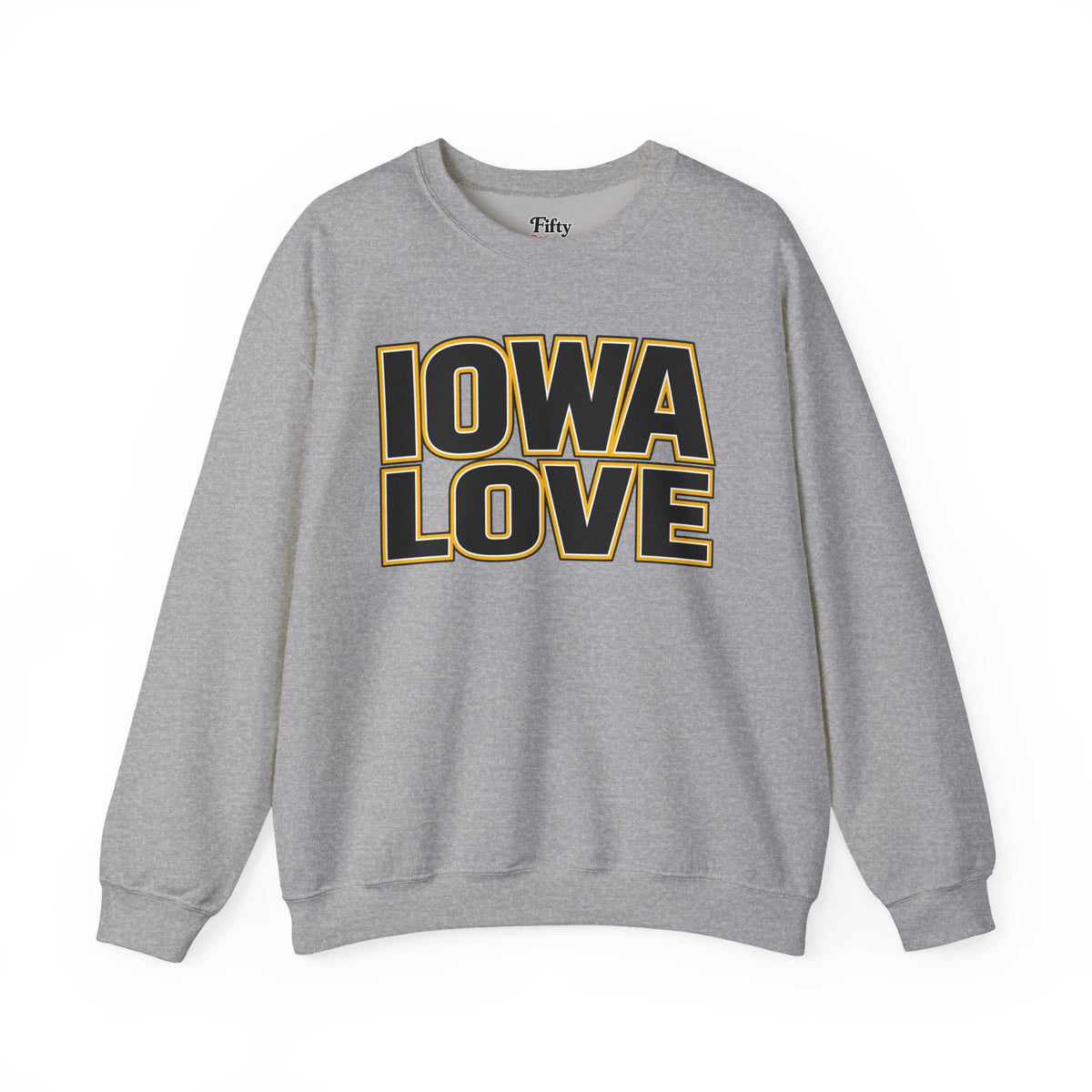 Iowa Love Unisex Crewneck Sweatshirt State Name Graphic